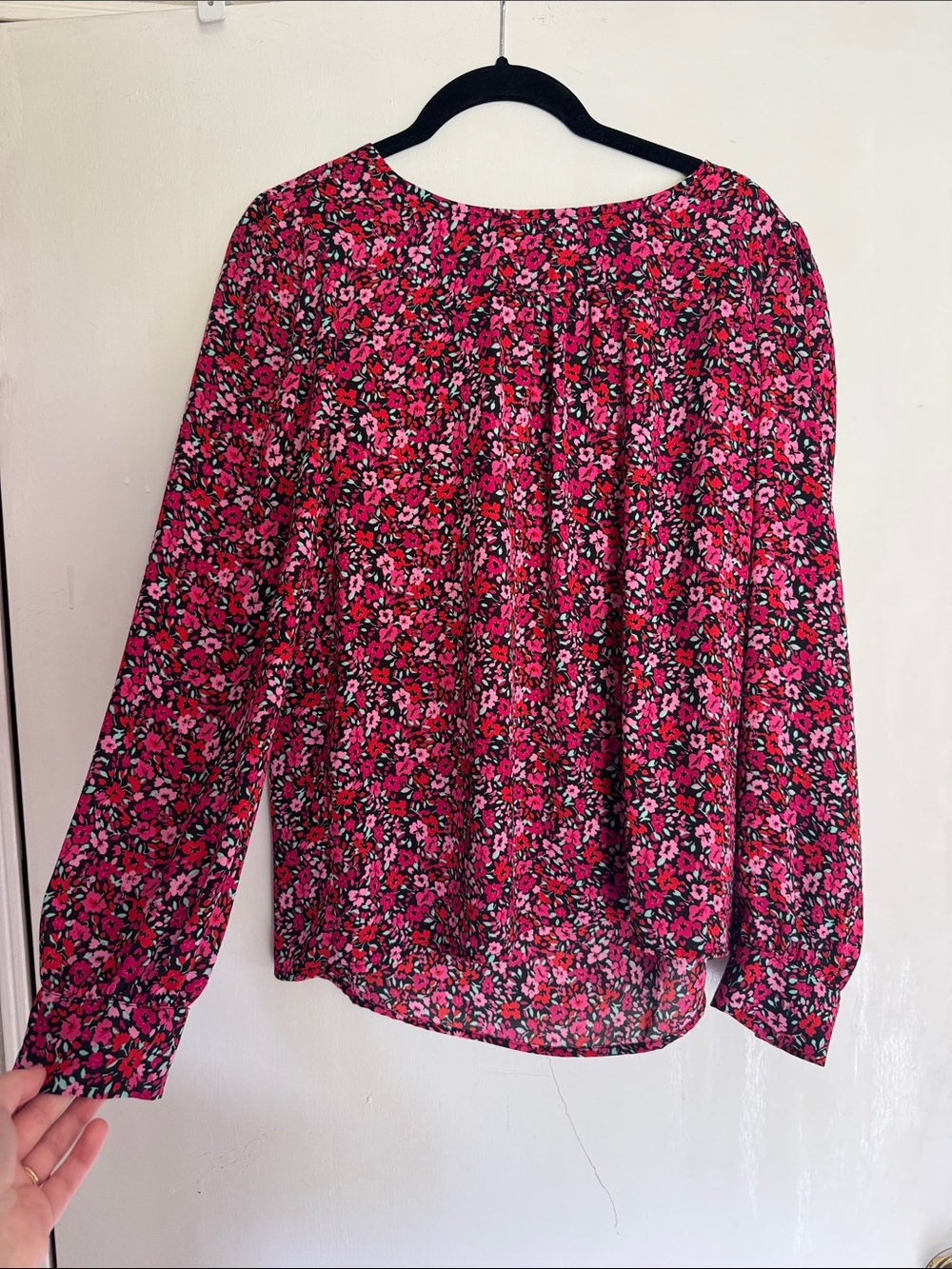 J Crew Long-Sleeve Blouse in Pink